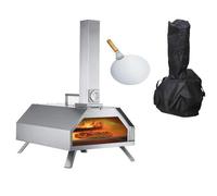 Haven Pizza Oven With Built In Thermometer, Rain Cover And Pizza Paddle, Silver