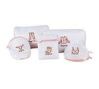 Haven Polyester Zippered Mesh Laundry Clothes Washing Bag, Pack Of 5 (White)