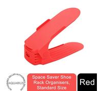 Haven Space Saver Shoe Rack Organiser Standard Size Easy To Clean & Sturdy, Red