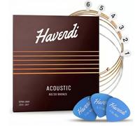 HAVENDI® Acoustic Guitar Strings 80/20 Bronze Coating I Brilliant Sound Quality I Includes 3 Picks (Extra Light 10-47, 1 Set)