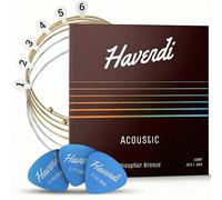 HAVENDI® Guitar Strings I Acoustic guitar strings with Phosphor Bronze Coating I Brilliant Sound Quality I Includes 3 Picks