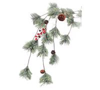 HavenDomicile 1.8M Decorative Pine Branch Garland, With Natural Pinecones Berry, For Indoor Mantelpiece Table Decor