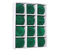 HavenDomicile 12 Pieces 6Cm Christmas Ball Ornaments, PET Material Tree Decorations For Holiday Season Wedding And Party Décor(GreenB)