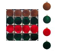 HavenDomicile 16-piece Set Of Velvet-covered,Shatterproof Christmas Ornaments For Decorating Trees And For Holiday Parties(ZR616-64)