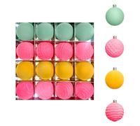 HavenDomicile 16-piece Set Of Velvet-covered,Shatterproof Christmas Ornaments For Decorating Trees And For Holiday Parties(ZR616-61)
