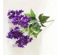 HavenDomicile 1PC Artificial Flower Bouquet, Artificial Hyacinth Silk Flowers Bunch, Artificial Flower Bouquet Fake Flowers For Office Party Wedding Home Decor (dark purple)