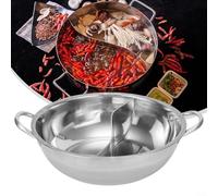 HavenDomicile 1PC Twin Divided Hotpot,Dual Compartment Hotpot Cooker Perfect For Gas Stoves And Induction Cookers, Perfect For Family Dinners And Friend Gatherings(30cm)