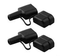 HavenDomicile 2/4Pack For Anderson; Style Waterproof Dust Cable Sheath Cover 50A Connector Housing With Protective Cap For Solar Panel Battery(2pcs-black)
