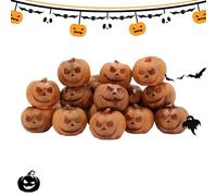 HavenDomicile 20 Pack Handcrafted Resin Mini Pumpkins Dollhouse Decorative, Halloween Autumn Harvest Collection Set(Small pumpkin suit)