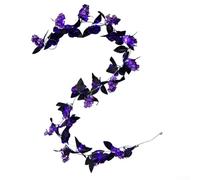 HavenDomicile 200cm Purple Floral Light String Vine, Battery Operated Rose Garland Indoor Decorative Lights