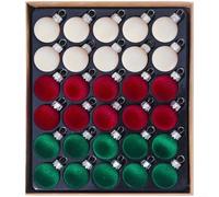 HavenDomicile 30Pcs Flocked Plastic Christmas Balls 3Cm Assorted Colours Hanging Ornaments For Tree Decoration And Holiday Crafts(B)