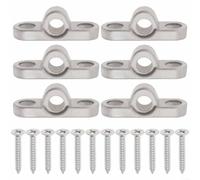 HavenDomicile 6 Pack Awning Eyelets Wall Grommets with Screws Stainless Steel for Caravan Motorhome Tent RV Camper Outdoor Gear Sunshade Fixing 44mm x 15mm Silver
