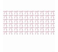 HavenDomicile 60 Pcs Fabric Ribbon Bow Decorations In Black Pink Cream White For Christmas Party Table Centerpiece Wine Glass Ornament (Pink)