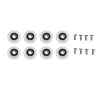 HavenDomicile 8Pcs Shower Door Roller Runner Wheels Adjustable Nylon Outer Wheel Stainless Steel Screw For Enclosures Cabins Replacement Part(23mm)
