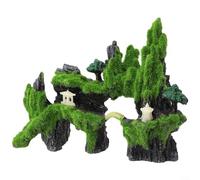 HavenDomicile Aquarium Fish Tank Decoration Resin Moss Tree House Ornament Natural Realistic for Aquascape Accessory For Small Fish (C)