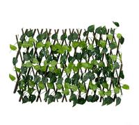 HavenDomicile Artificial Ivy Privacy Screen Fence Expandable Wood Trellis Garden Fence with Green Leaves for Outdoor Indoor Decoration Balcony Patio Wall