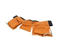 HavenDomicile Children Leather Tool Belt Garden Storage Pouch with Multiple Pockets Adjustable Workshop Utility Belt for Kids Play Activities Light Yellow(Light Yellow)