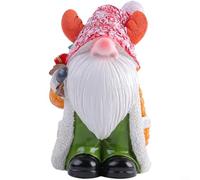 HavenDomicile Christmas Gnome Resin Figurine Ornament With Santa Hat, 13Cm Cartoon Style Tabletop Decoration For Festive Holiday Home (Z2-28 Men)