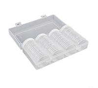 HavenDomicile Coin Collection Storage Container Box With 60 Capsule Holders Clear Plastic 40mm Display Case(A)