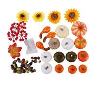 HavenDomicile Decorative Autumn Foam Pumpkins 146 Pieces Indoor Display Collection for Table Mantel Centerpiece