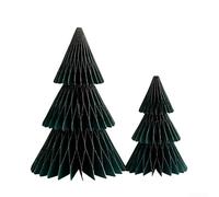 HavenDomicile Desktop Paper Holiday Tree Decor Ornament Set, Home Party Scene Decoration, White Green(Green)