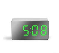 HavenDomicile Digital Alarm Clock,Portable Electronic Display Multi-Colour Font USB Powered Battery Operated For Car Travel Office(Green)