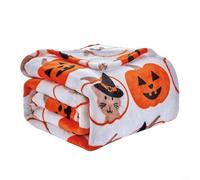 HavenDomicile Halloween Pumpkin Cat Plush Throw Blanket,50 X 60 Inches Soft Lightweight Cozy Sofa Bed Couch Decor For Autumn (5)