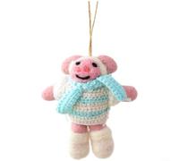 HavenDomicile Handmade Wool Felt Christmas Tree Ornament Pendant With Keychain Charm, Festive Animal Design For Holiday Home Decoration(Ten)