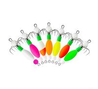 HavenDomicile Luminous Squid Jig Hooks With Glow Beads, Six-Claw Fishing Lures For Octopus And Full-Depth Sea Fishing Multi-Color (Orange-10pcs)