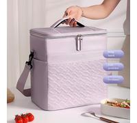 HavenDomicile Lunch Box Bag Large Capacity With Shoulder Strap Waterproof Insulated Cooler Tote For Adults Work School Picnic Food Storage(Green)