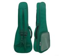 HavenDomicile Portable 23 Inch Ukulele Case with Transparent Side Pocket Waterproof Oxford Material Soft Sponge Padding Adjustable Shoulder Straps Backpack (Green)