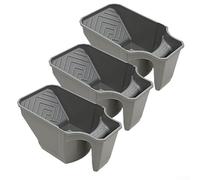 HavenDomicile Professional Paint Tray Set 3-Piece, With High Walls Rolling Surfaces Brush Holder Storage, Grey, Blue, 27.8x16.2cm(Grey)