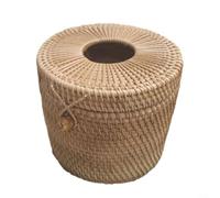 HavenDomicile Rattan Rectangular Tissue Box Home Storage Container Creative Holder Living Room Coffee Table Organiser Natural Material(A)