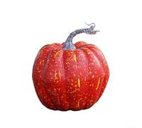 HavenDomicile Realistic Foam Pumpkin Display Props Indoor Autumn Harvest Table Centerpiece Decorative Ornament(17cmRed)