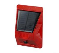 HavenDomicile Solar Powered Outdoor Security Alarm IP65 Waterproof PIR Motion Sensor Detection System With Remote Control 120dB LED Alarm Light For Garden Fence Warehouse(A)