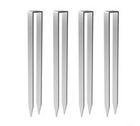 HavenDomicile Steel U Shaped Ground Anchors Garden Arch Support Kit Tent Stakes Pegs Outdoor Fixing Nails for Lattice Frames Inflatable Structures Camping Equipment 4 Pack