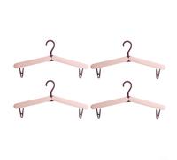HavenDomicile Travel Foldable Hangers 4-Pack ABS Lightweight Portable Clothes Sock Organizers Space-Saving Collapsible Wardrobe Accessories(Pink)