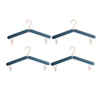 HavenDomicile Travel Foldable Hangers 4-Pack ABS Lightweight Portable Clothes Sock Organizers Space-Saving Collapsible Wardrobe Accessories(Blue)