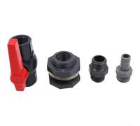 HavenDomicile Water Storage Tank Spigot Kit PVC Bulkhead Fitting Ball Valve Assembly with Garden Hose Connector 3/4 Inch for Rain Collection System