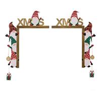 HavenDomicile Wooden Christmas Door Frame Ornament, Colourful Festive Home Decoration With Cute Gnome Figure For Holiday Season(Right)