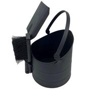 Havendro 10L Metal Coal Scuttle Shovel Brush Set in Black Havendro Black