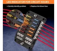 Havendro 12 Way Blade Fuse Box - 12V/32V Car Marine Holder in Black Havendro Black