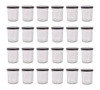 Havendro 24x 150ml Glass Jam Jars with Black Lids Chutney Preserve Honey Pickle in Clear Havendro Clear