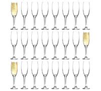 Havendro 24x Champagne Flutes Glasses Cava Prosecco Glass 220ml in Clear Havendro Clear