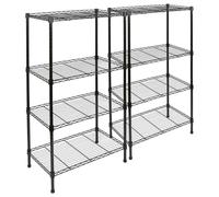 Havendro 2x 4 Tier Wire Shelving Units Black Garage Storage Racking Shelves Havendro Black