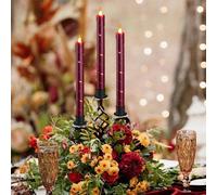 Havendro 3pcs Red LED Flameless Taper Candle Candlestick Havendro Red
