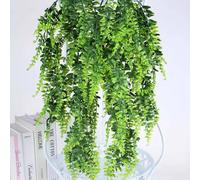 Havendro 4 Artificial Hanging Plants Fake Fern Trailing Leaf Decor in Green Havendro Green