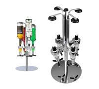 Havendro 4 Bottle Rotary Drink Dispenser Metal Bar Butler in Silver Havendro Silver