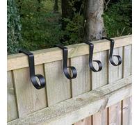 Havendro 4 x Fence Hook Garden Panel Bracket Metal Hanging in Black Havendro Black