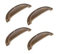Havendro 4x Curved Cabinet Cup Handle Cast Iron Cupboard Handles 130mm Brass in Brown Havendro Brown